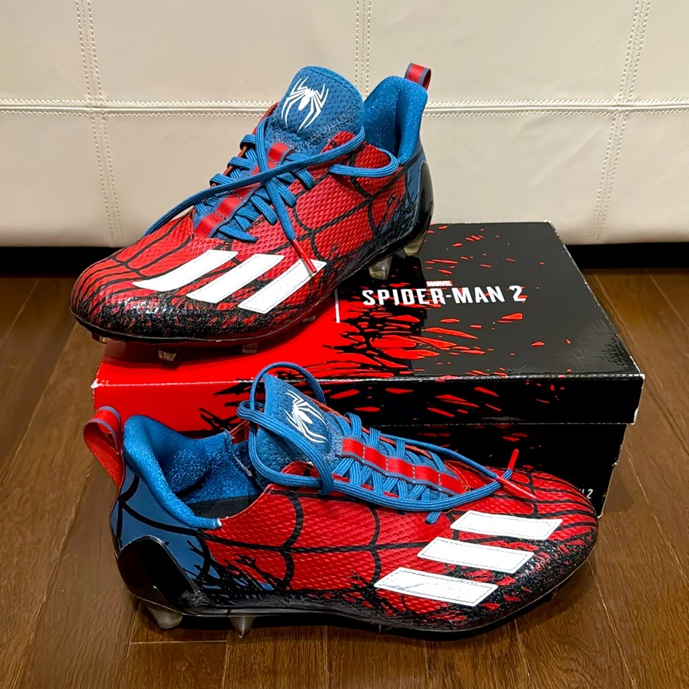 Men’s Adizero 12.0 Marvel Spider-Man 2 Football cleats Size 10.5